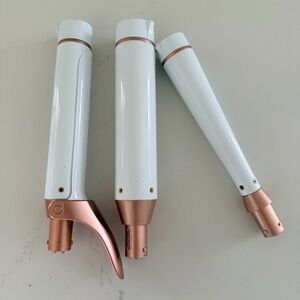 T3 Connvertuble Hair Curl Iron Attachments Set of 3 White and Rose Gold